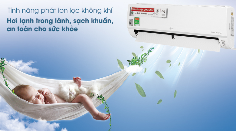 Máy lạnh LG Inverter 1 HP V10API1 - Lọc không khí