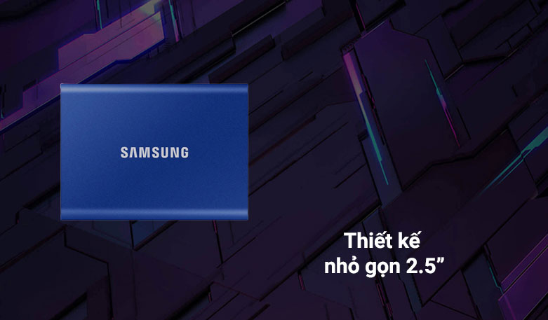 Ổ cứng SSD Samsung Portable T7 Non Touch 500GB 2.5" sở hữu thiết kế nhỏ gọn với kích thước 2.5”