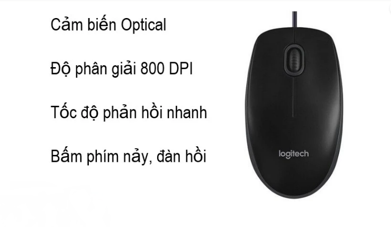 Tốc độ phản hồi nhanh với độ phân giải tải 800 DPI cùng cảm giác bấm phím tốt