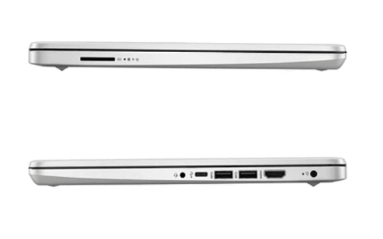 Laptop HP 14s-dq5121TU có nhiều cổng giao tiếp dọc hai bên thân máy