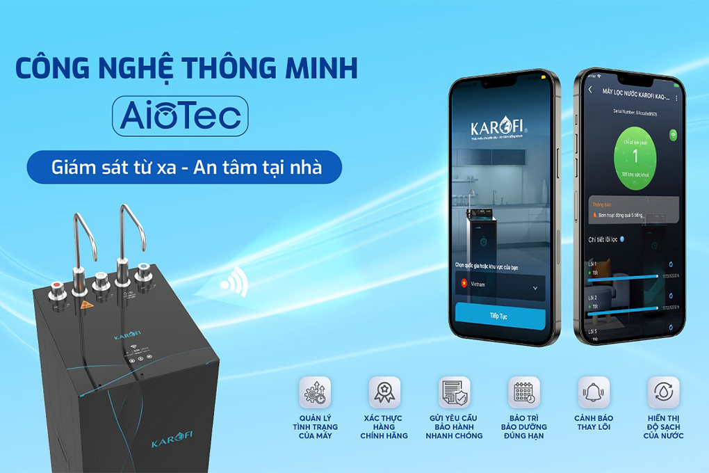 Máy lọc nước RO nóng nguội lạnh Karofi KAD-X68 11 lõi - Công nghệ AioTec Máy lọc nước RO nóng nguội lạnh Karofi KAD-X68 11 lõi - Công nghệ AioTec