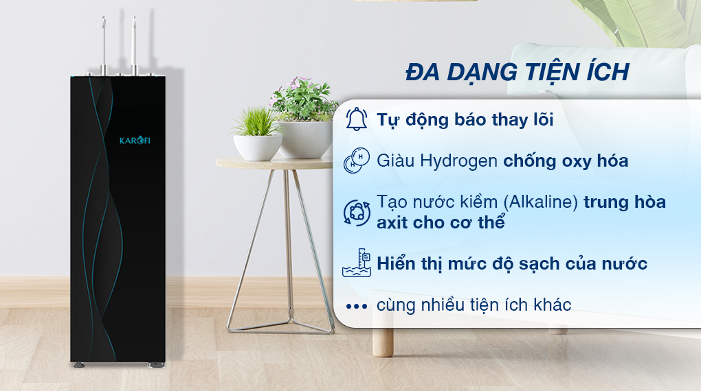 Máy lọc nước RO nóng nguội lạnh Karofi KAD-X68 11 lõi - Tiện ích Máy lọc nước RO nóng nguội lạnh Karofi KAD-X68 11 lõi - Tiện ích